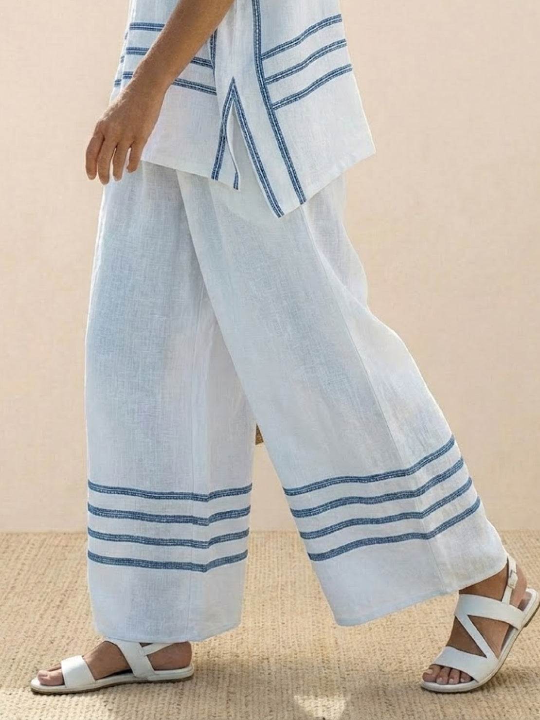 Paloma | Women's Casual Striped Wide-Leg Pants and Tee Two-Piece Set - Image 96