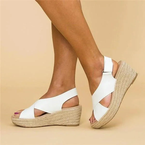Paloma | Women's Espadrille Wedge Sandals with Cross Straps - Image 5