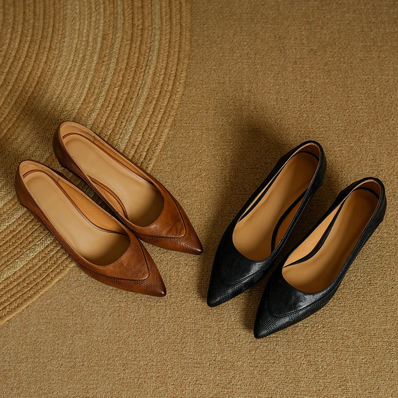 Paloma | Women's Pointed Toe Kitten Heel Pumps Slip On Mid Heel - Image 10