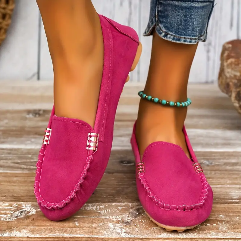 Penny | Women's Suede Slip On Loafers Flat Casual Shoes - Image 4