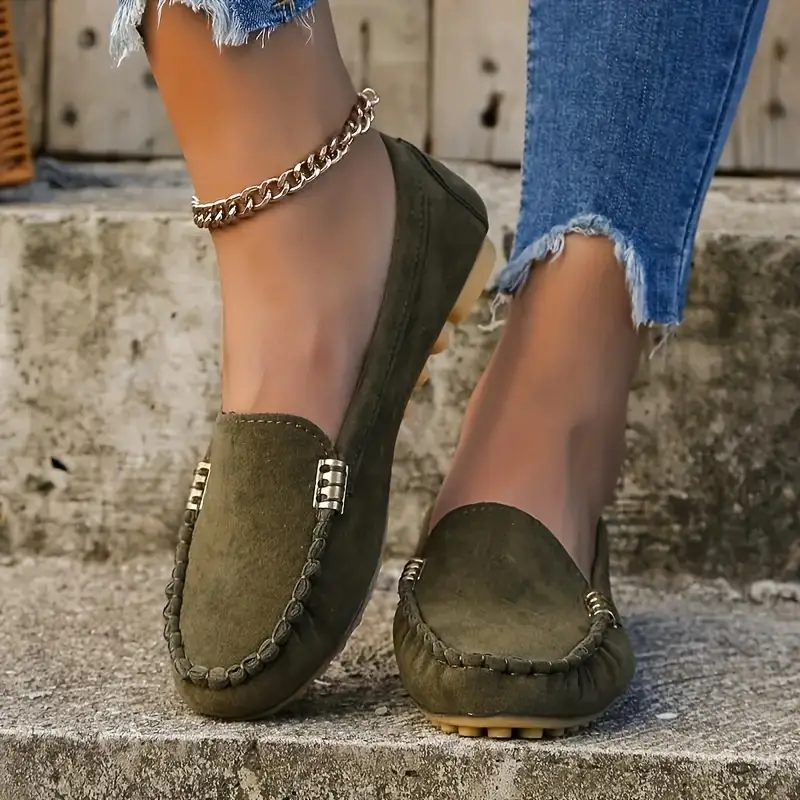 Penny | Women's Suede Slip On Loafers Flat Casual Shoes - Image 6