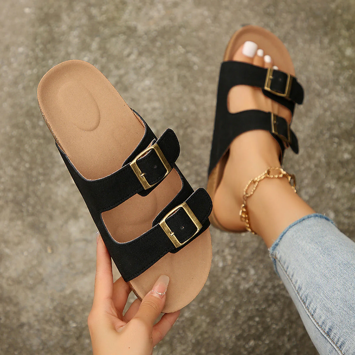 Persephone | Women's Flat Slip-On Sandals - Image 2