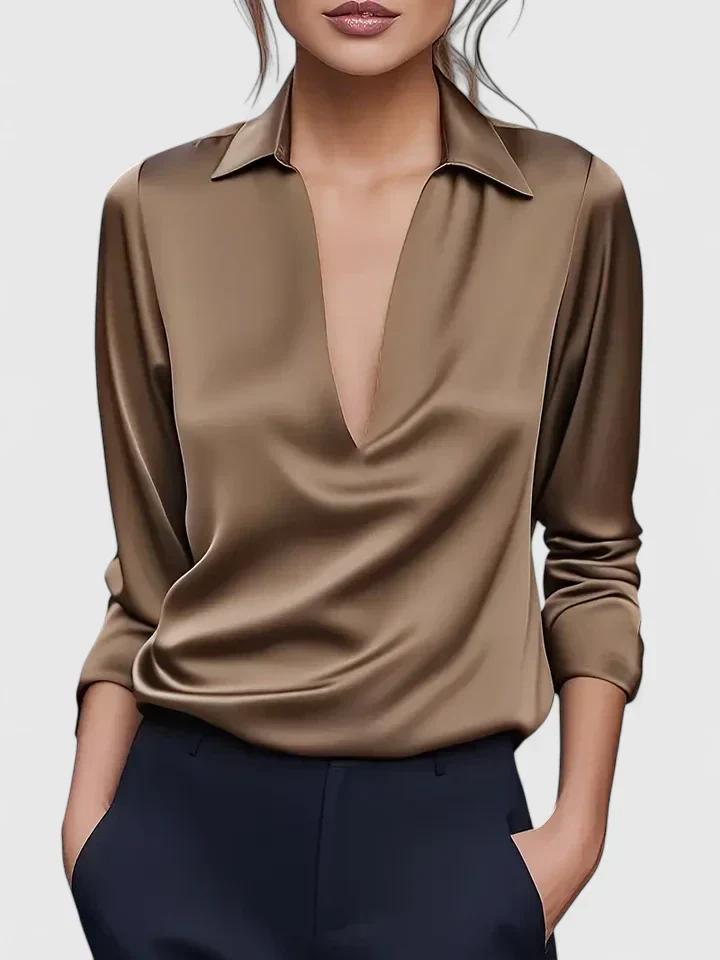 Persephone | Women's Collared Long Sleeve Blouse - Image 6