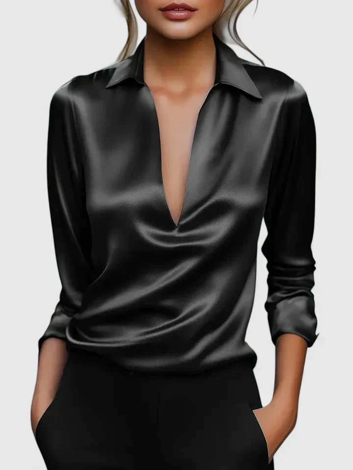Persephone | Women's Collared Long Sleeve Blouse - Image 7