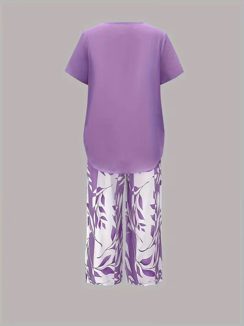 Primrose | Women's Leaf Print Two Piece Set - Image 10