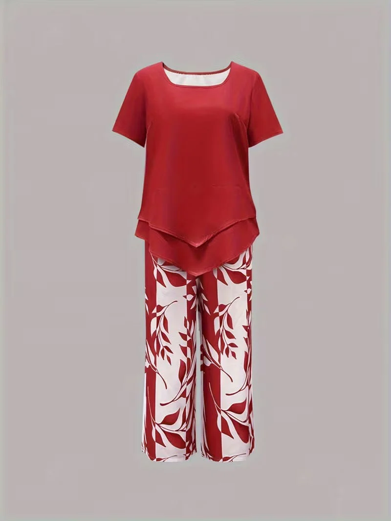 Primrose | Women's Leaf Print Two Piece Set - Image 11