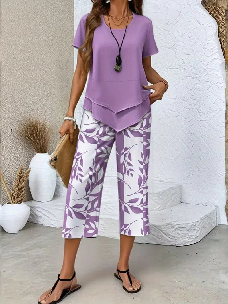 Primrose | Women's Leaf Print Two Piece Set - Image 4
