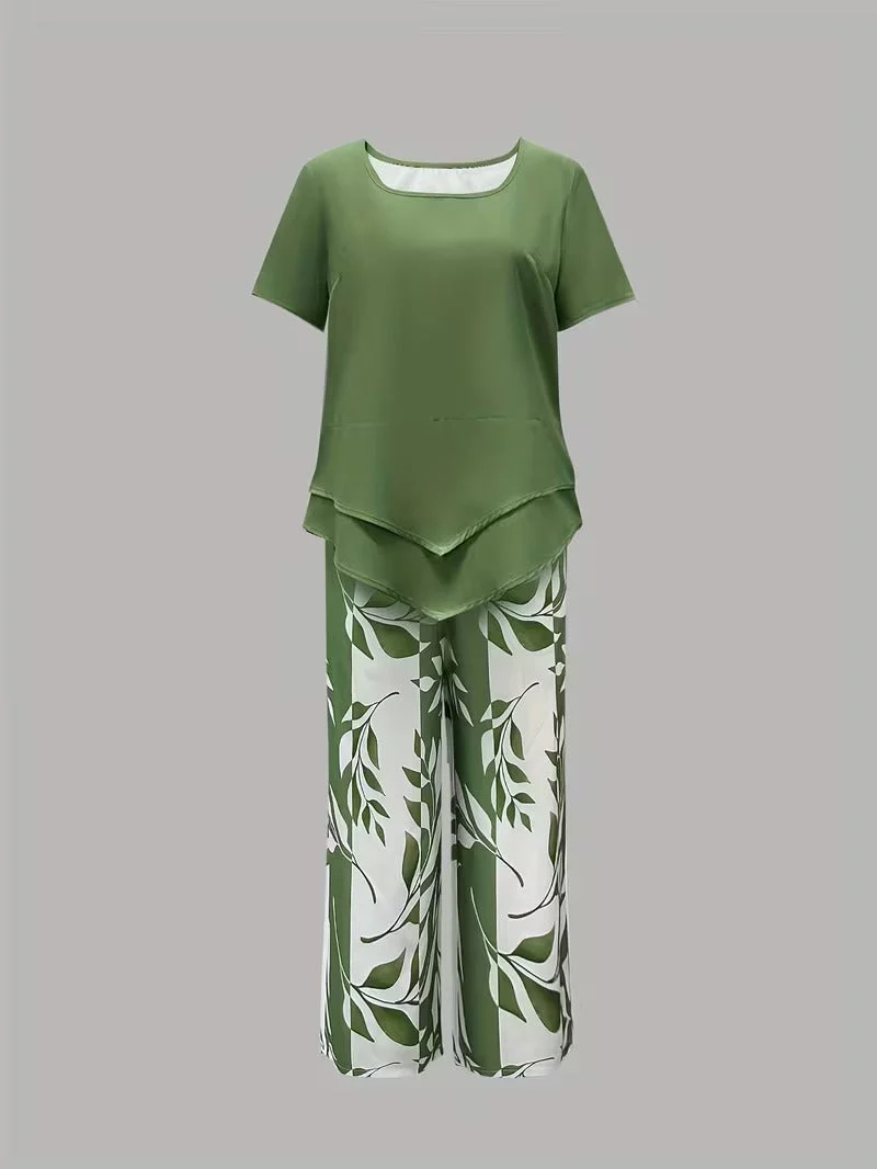 Primrose | Women's Leaf Print Two Piece Set - Image 5