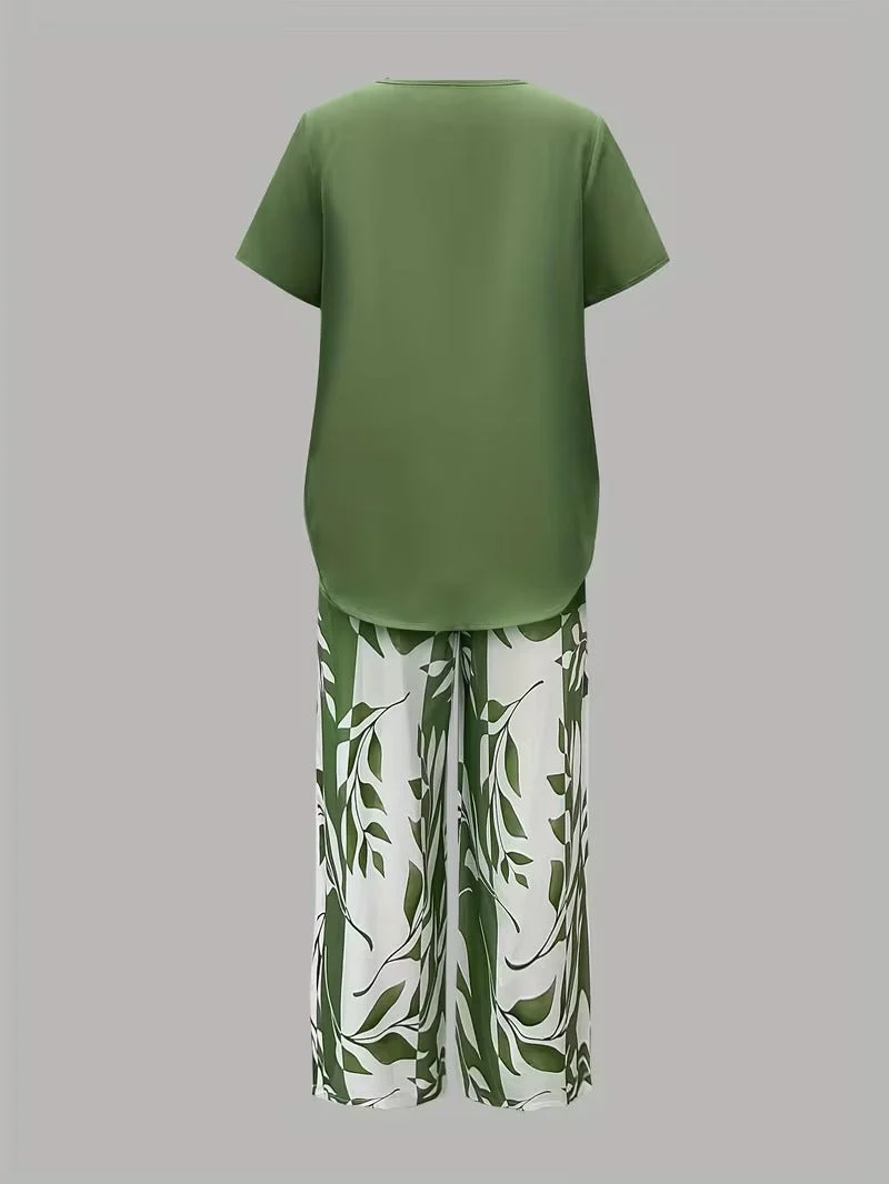 Primrose | Women's Leaf Print Two Piece Set - Image 6