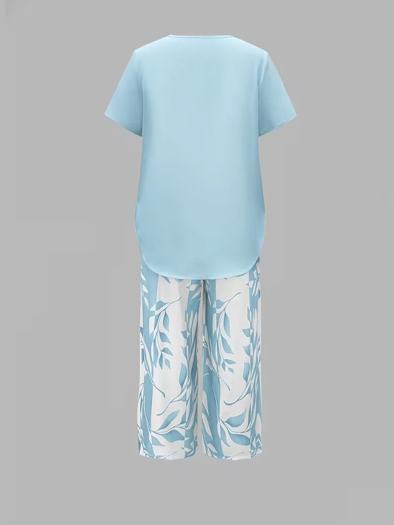 Primrose | Women's Leaf Print Two Piece Set - Image 8