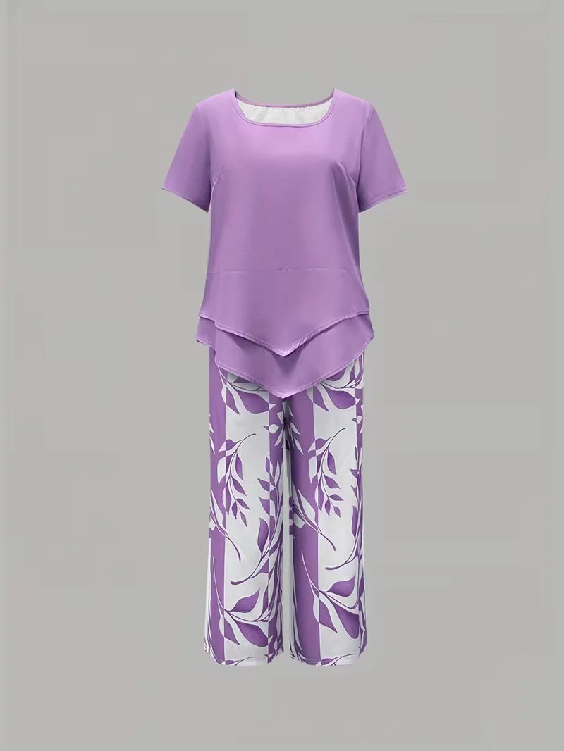 Primrose | Women's Leaf Print Two Piece Set - Image 9