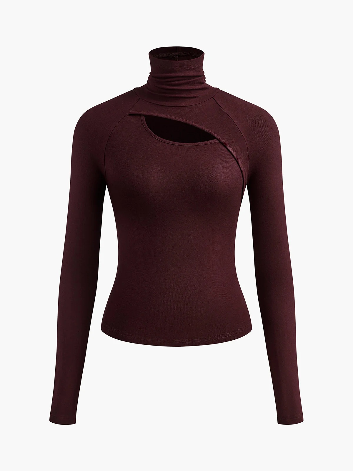 Ravena | Women's Turtleneck Cutout Top Long Sleeve Fitted Going Out Top - Image 3