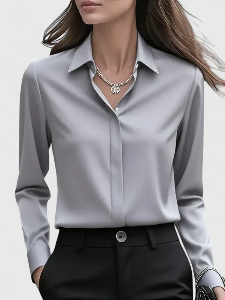 Reese | Women's Elegant Button Down Shirt with Concealed Placket - Image 4