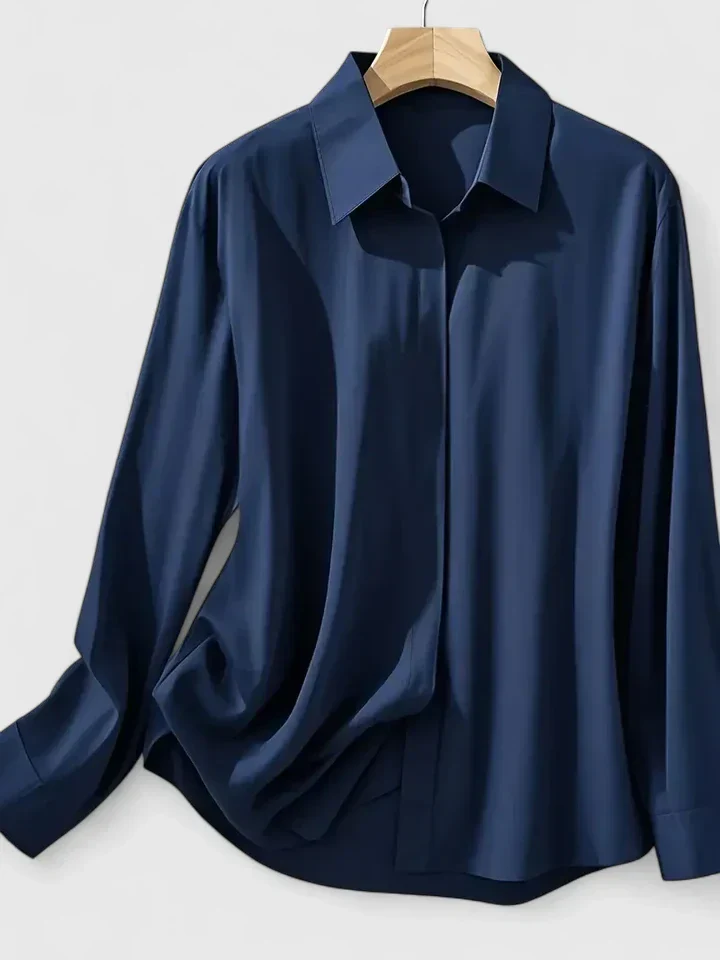Reese | Women's Elegant Button Down Shirt with Concealed Placket - Image 8