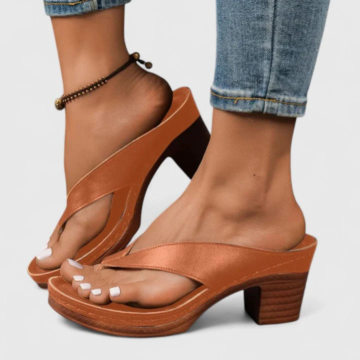 Remy | Women's Block Heel Thong Sandals with Platform Sole - Image 2