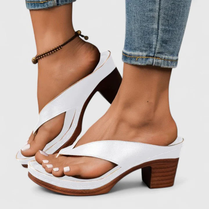 Remy | Women's Block Heel Thong Sandals with Platform Sole - Image 4
