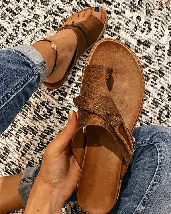 Roma | Women's Flat Toe Ring Sandals Slip-On Boho Summer Slides - Image 3