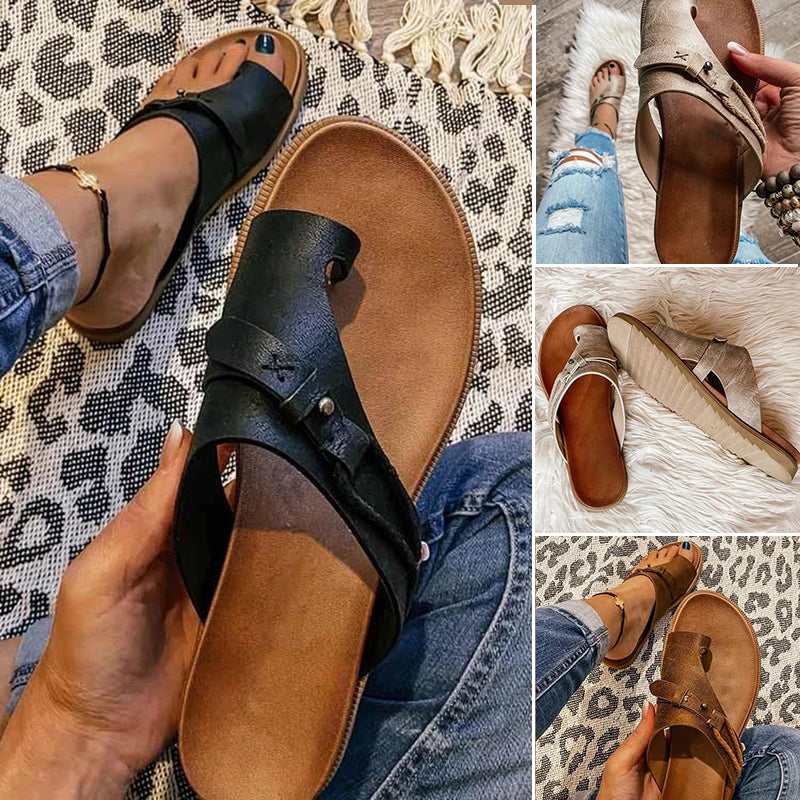 Roma | Women's Flat Toe Ring Sandals Slip-On Boho Summer Slides - Image 6