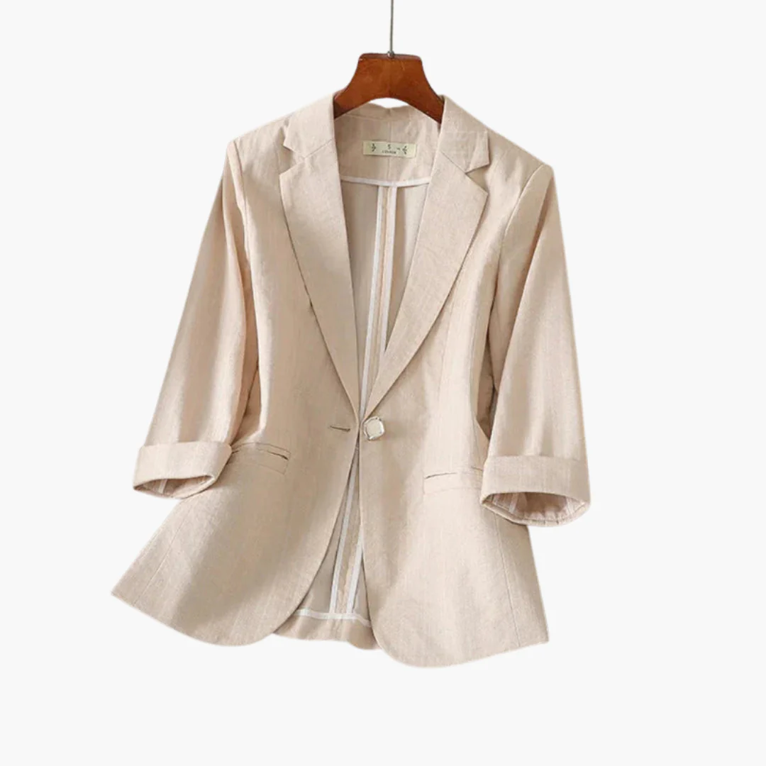 Rosamund | Women's 3/4 Sleeve Pink Blazer - Image 3