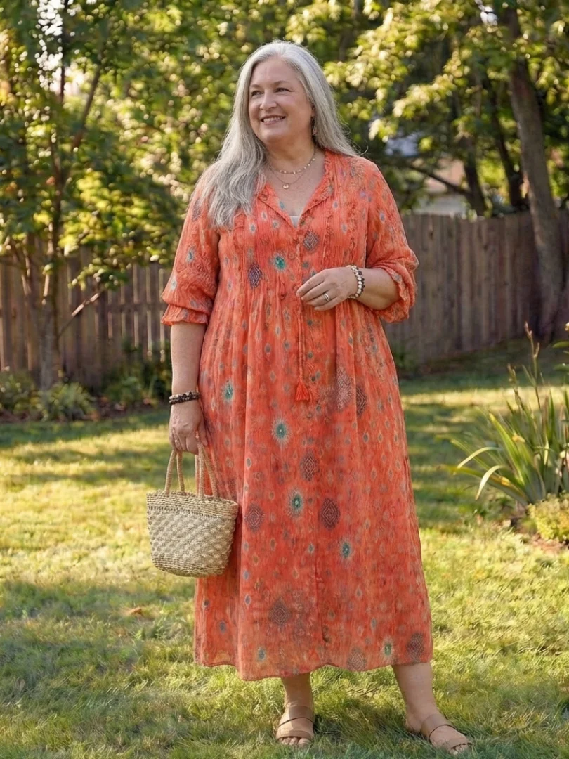 Roselyn | Women's Floral Button Front Maxi Dress - Image 4