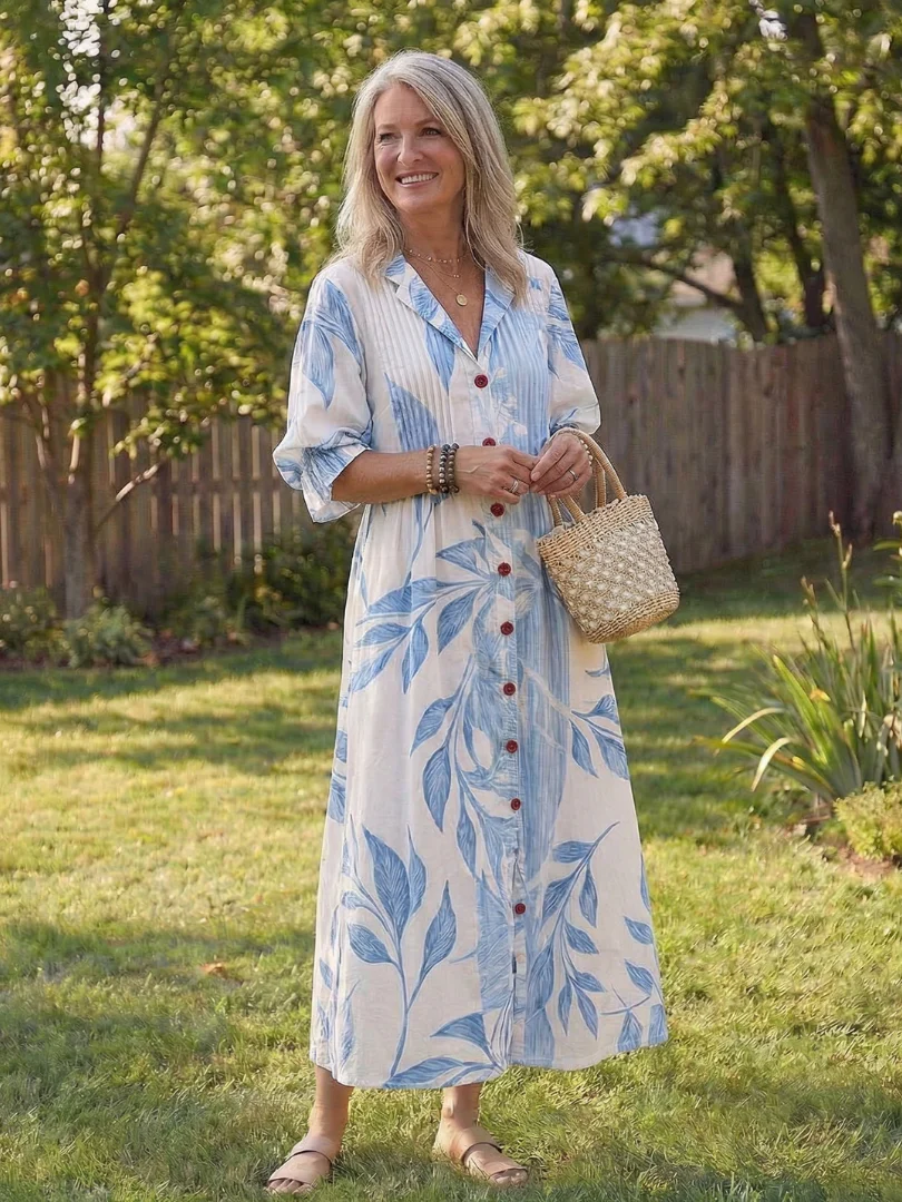 Roselyn | Women's Floral Button Front Maxi Dress - Image 5