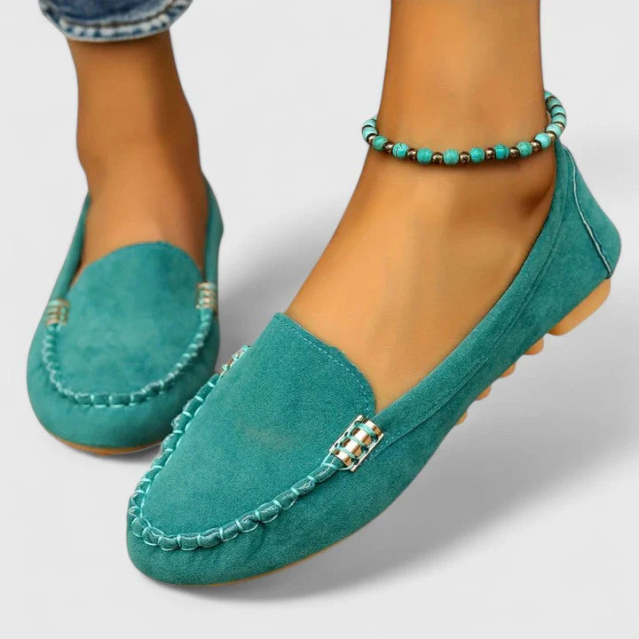 Ruby | Women's Suede Slip-On Loafers Flat Moccasin Shoes - Image 6