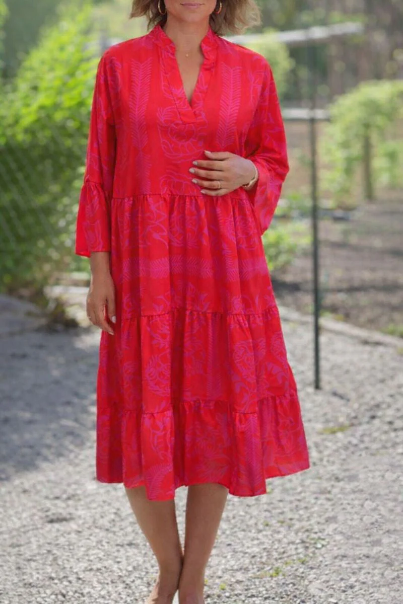 Sage | Women's Boho Flowy Loose Fit Draped Dress - Image 3
