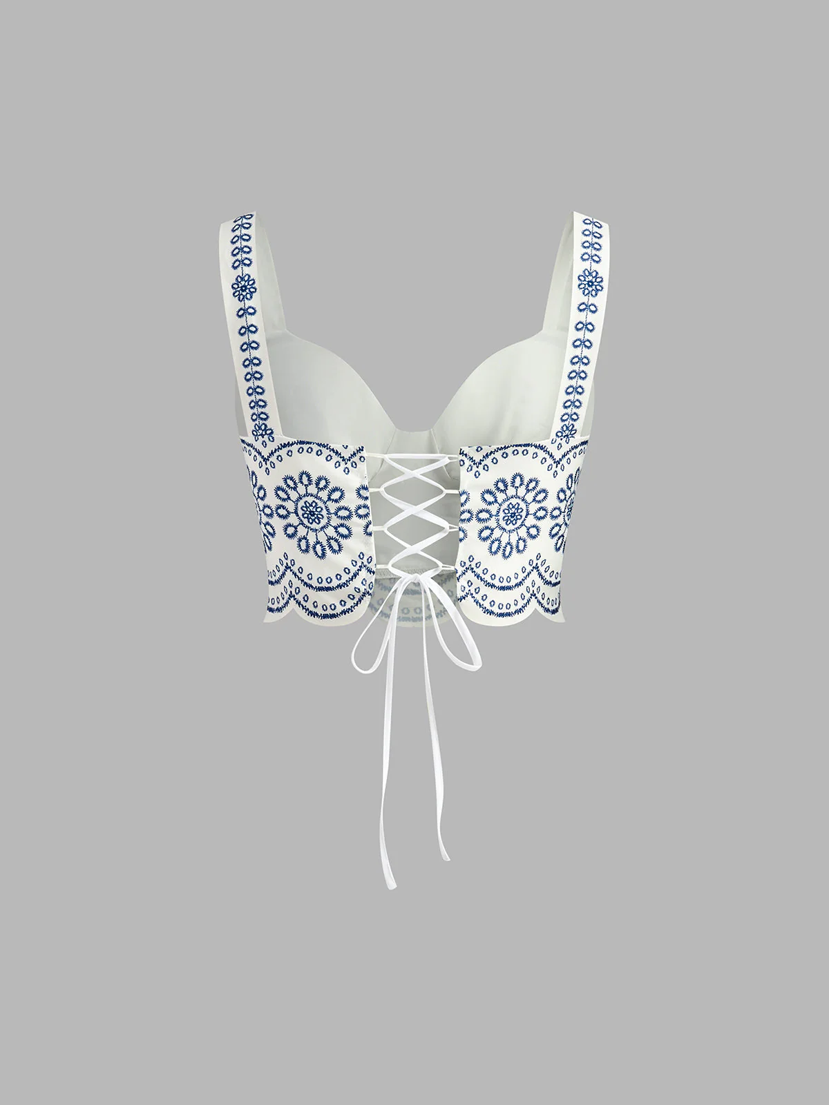 Santorini | Women's Embroidered Crop Top & Maxi Skirt Co-Ord Set - Image 3