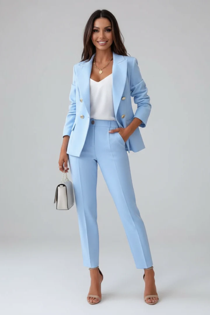 Scarlett | Women's Double Breasted Blazer Suit Set - Image 2