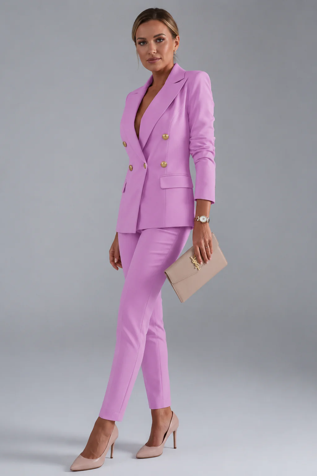 Scarlett | Women's Double Breasted Blazer Suit Set - Image 6