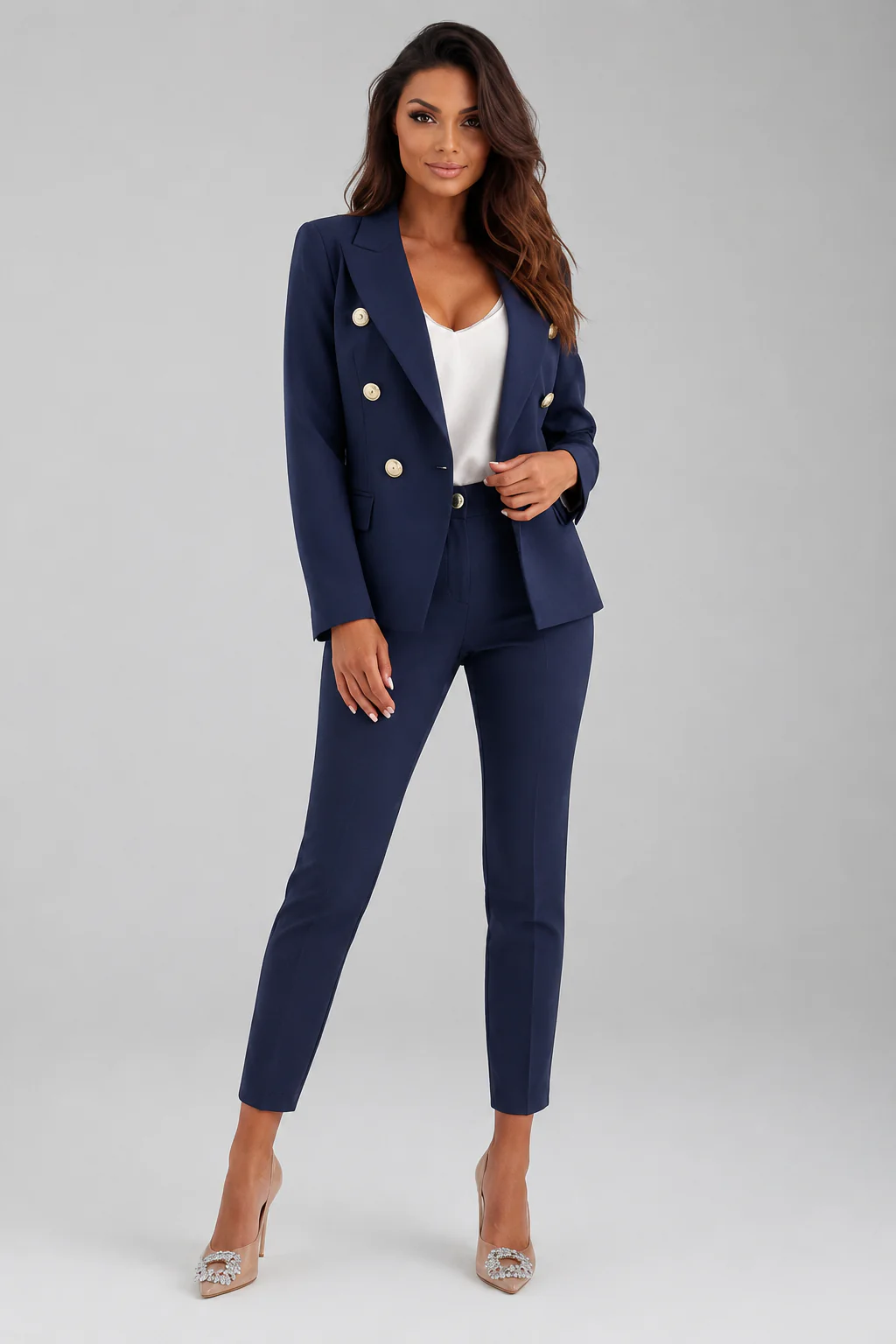 Scarlett | Women's Double Breasted Blazer Suit Set - Image 7