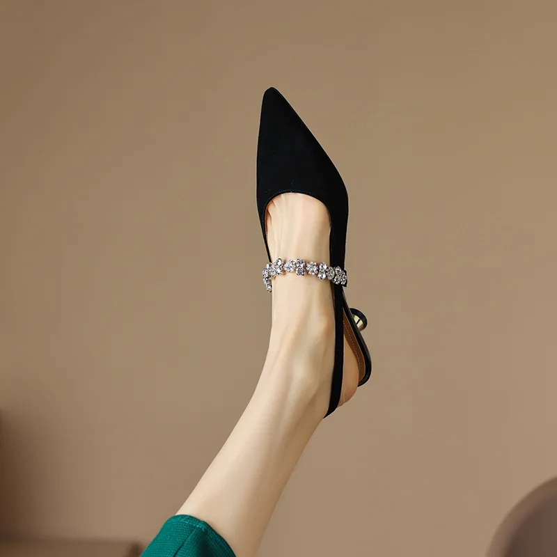 Seraphina | Women's Crystal Strap Slingback Heels Pointed Toe Pumps - Image 11