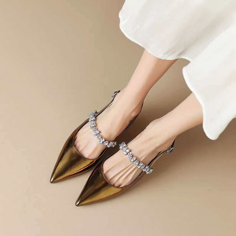 Seraphina | Women's Crystal Strap Slingback Heels Pointed Toe Pumps - Image 16