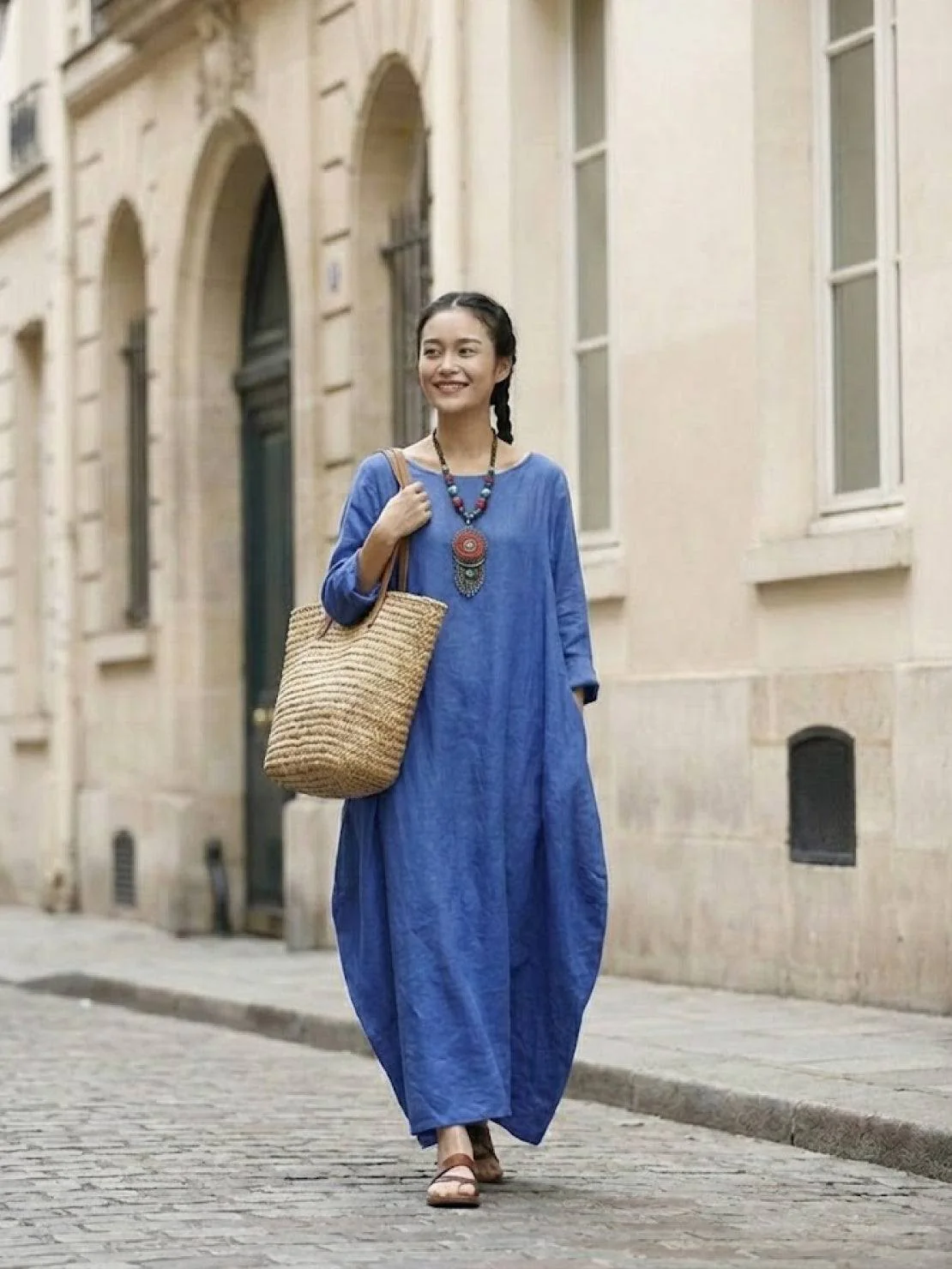 Serena | Women's Oversized Boho Maxi Dress with 3/4 Sleeves - Image 6