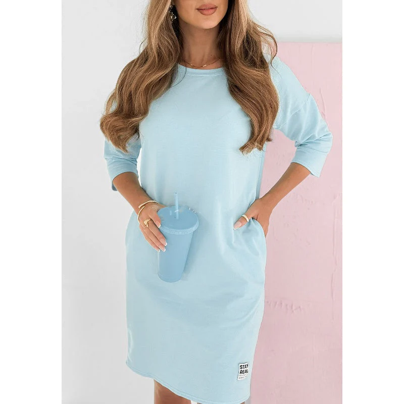 Skye | Women's Casual Sweatshirt Dress 3/4 Sleeve Mini Dress - Image 5