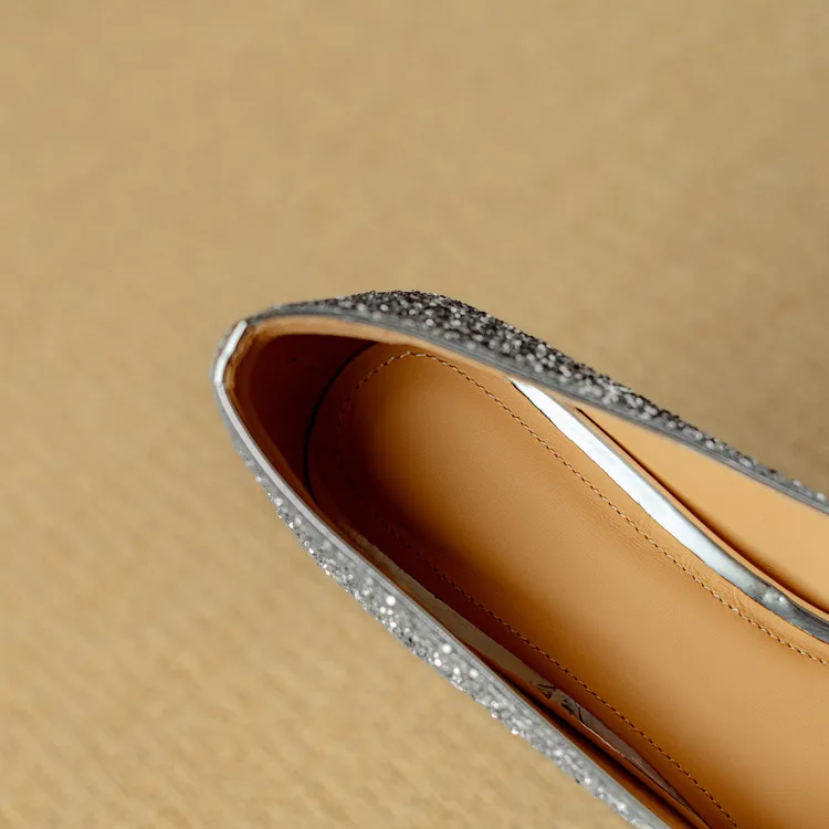 Stella | Women's Glitter Block Heel Pumps Pointed Toe Crystal Buckle - Image 16