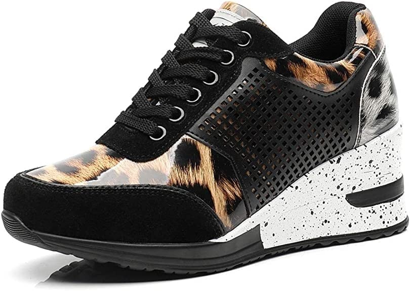 Stella | Women's Hidden Wedge Sneakers Lace Up Glitter Platform - Image 4
