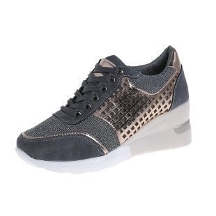 Stella | Women's Hidden Wedge Sneakers Lace Up Glitter Platform - Image 7