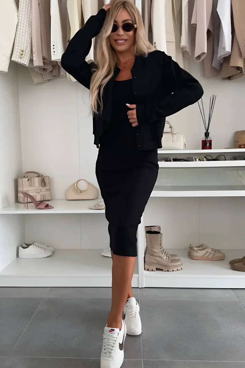 Stella | Women's Midi Dress and Cardigan Set Two-Piece Outfit - Image 6