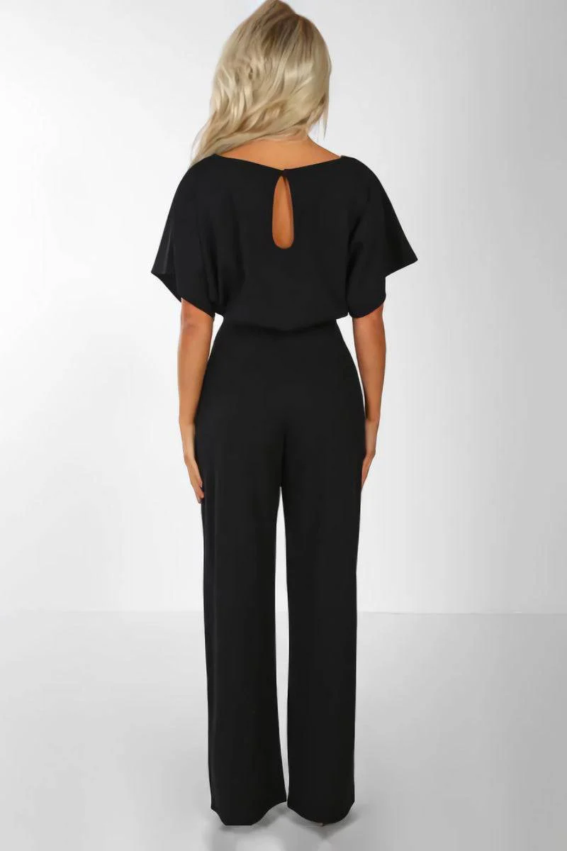 Stella | Women's Wide-Leg Belted Jumpsuit with Batwing Sleeves - Image 8