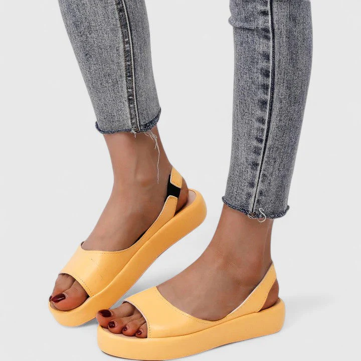 Sunny | Women's Open Toe Platform Wedge Slingback Sandals - Image 10