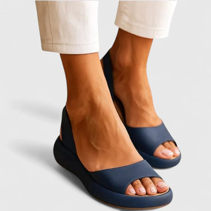 Sunny | Women's Open Toe Platform Wedge Slingback Sandals - Image 2