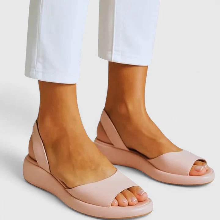 Sunny | Women's Open Toe Platform Wedge Slingback Sandals - Image 4
