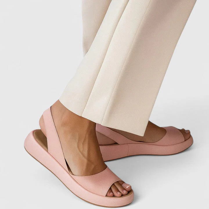 Sunny | Women's Open Toe Platform Wedge Slingback Sandals - Image 6
