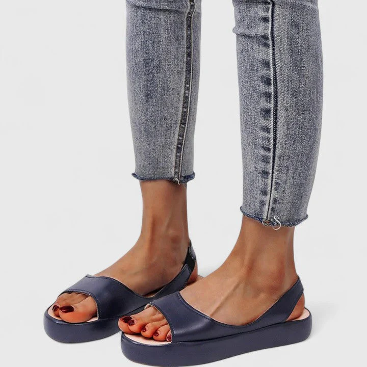 Sunny | Women's Open Toe Platform Wedge Slingback Sandals - Image 7