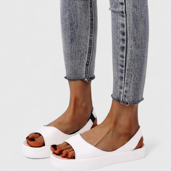 Sunny | Women's Open Toe Platform Wedge Slingback Sandals - Image 8