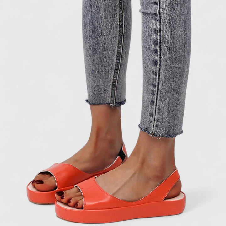 Sunny | Women's Open Toe Platform Wedge Slingback Sandals - Image 9