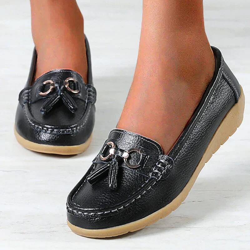 Talia | Women's Tassel Loafers Slip On Flat Casual Shoes - Image 3