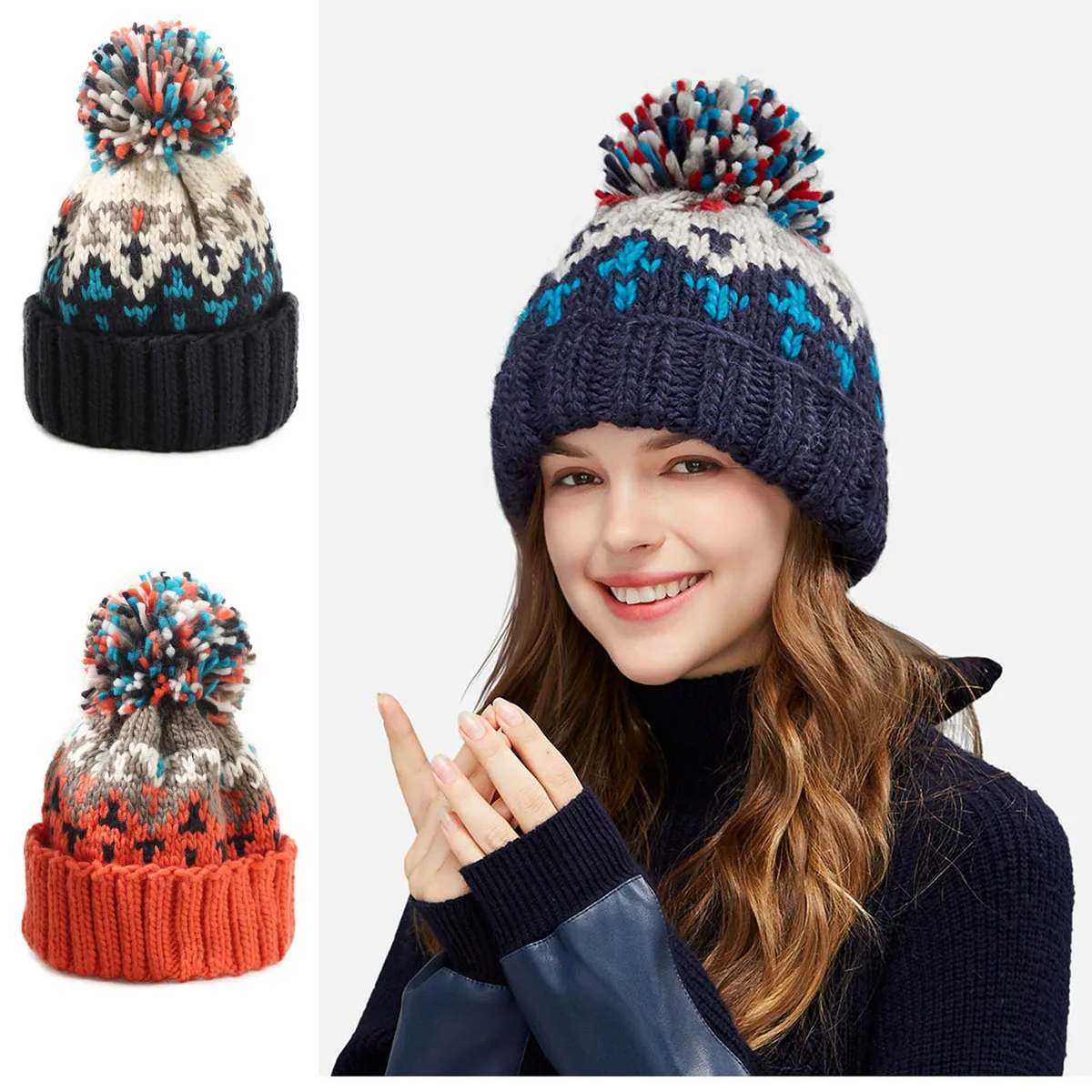 TAMARA™ | Cozy Snowflake Pom Beanie - Image 6