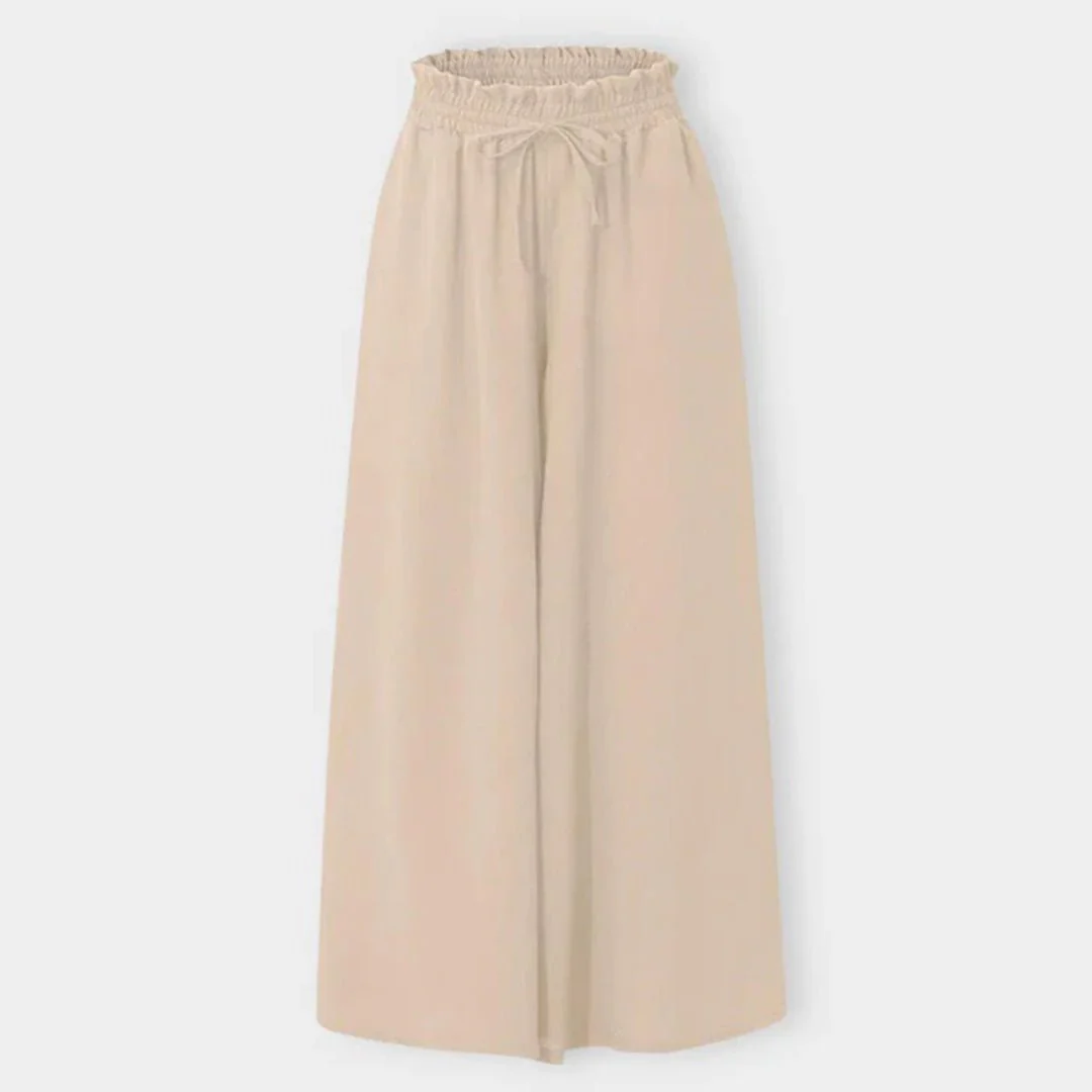 Terra | Women's High Waist Wide Leg Pants Smocked Drawstring - Image 8
